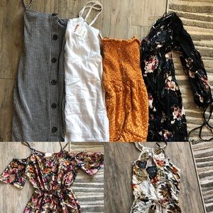6 piece dress/romper bundle
